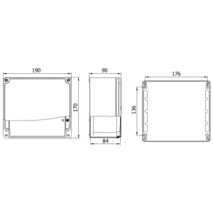 Doza 190x170x90mm distributie cutie jonctiune din aluminiu IP67 IK09 - Img 2