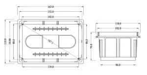 Doza de distributie derivatie 152x100x70mm din plastic incastrata IP40 - Img 2