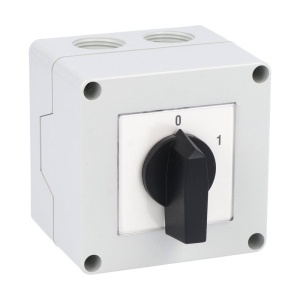 Intrerupator 20A 4kw 0-1 ON-OFF 3 poli IP65 cu came industrial aplicat casetat - Img 1
