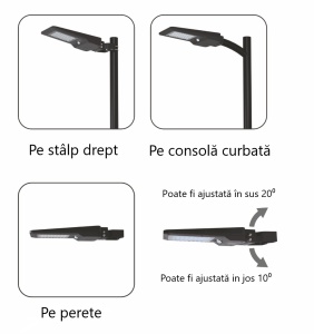 Lampă stradală solară 40W 6000lm 4000K lumina naturală / neutră corp iluminat culoare neagră cu senzor de mişcare IP65 - Img 3