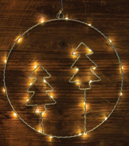 Lumină decorativă de Crăciun pt. geam, brad, fără baterii