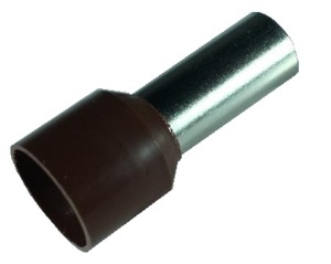Pini tubulari izolati terminali papuci electrici 25mm² maro set 100 bucati - Img 1