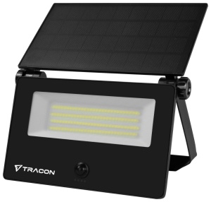 Proiector cu panou fotovoltaic și detector de mișcare, negru