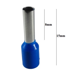 Set 100 pini terminali izolati 2.5mm² albastri ferule cupru 15mm - Img 3