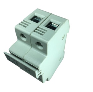Soclu separator pentru sigurante cilindrice fuzibile 10x38 2P 32A montaj pe sina DIN omega 35mm 690V - Img 3