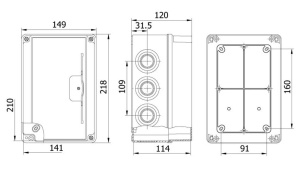 Tablou aplicat din plastic cu 10 module usa fumurie IP66 - Img 2