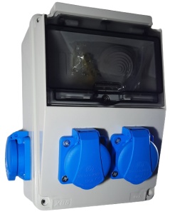 Tablou echipat organizare de santier 217x117mm cu 4 prize monofazice schuko IP44 - Img 2
