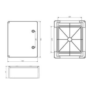 Tablou electric 400x300x170mm cu contrapanou rezistent UV IP65 IK10 fara halogen - Img 2