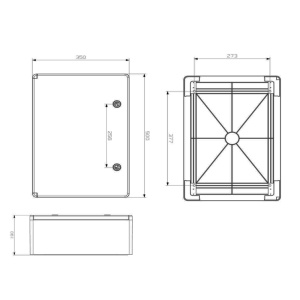 Tablou electric 500x350mm cu usa transparenta IP65 IK10 UV fara halogen - Img 2