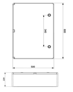 Tablou electric 600x500x220mm cu contrapanou rezistent UV IP65 IK10 fara halogen - Img 2