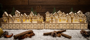 Calendar Advent cu LED de Crăciun, sat, cu baterii (X24008) - Img 2