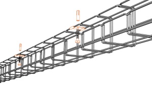 Canal cablu metalic 100x100mm tip G din sarma mesh galvanizat lungime 2m jgheab pentru trasee electrice - Img 3