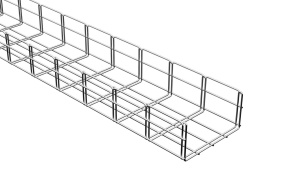 Canal cablu metalic 200x100mm din sarma mesh galvanizat lungime 2m jgheab pentru trasee electrice - Img 1