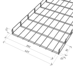 Canal cablu metalic 400x50mm din sarma mesh galvanizat lungime 2 metri jgheab pentru trasee electrice - Img 3