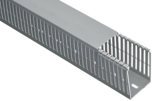Canal cablu perforat 2m slitat 60x40mm gri pentru circuite electrice in tablouri