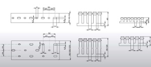 Canal cablu perforat slitat Elettrocanali 80x80mm gri pentru circuite electrice - Img 2