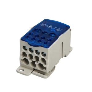 Clema de distributie pe sina 500A 1 pol cu capac intrare 24x8mm2 si iesire 2x6-35mm2 + 5x2.5-16mm2 + 4x2.5-10mm2 - Img 2