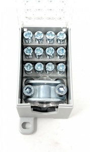 Clema pe sina bloc de distribuție a fazelor PVB 160-12 160A 1x16-95mm² + 6x2,5-35mm² Cu-Al 1000V AC / DC - Img 3