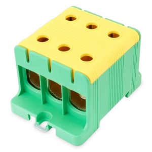 Clema terminala conexiune 1 pol galben verde Cu-Al 6x95mm² montare pe sina DIN 35mm 220A (Al) 245A ( Cu)