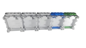 Cleme de distributie derivatie pentru conexiuni trifazice 25mm²/35mm²/ Cu-Al montaj pe sina DIN 100A - Img 3