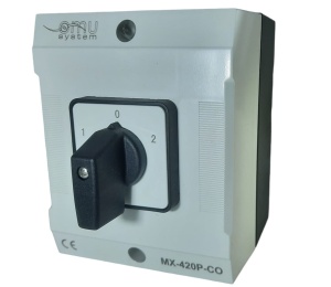 Comutator 20A 4kw 1-0-2 4 poli 400V AC IP65 industrial aplicat casetat pentru transfer manual - Img 2