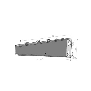 Consolă 300x100mm NZM300 electro-galvanizată suport pentru prindere canal cablu din sârmă mesh 300mm, susținere maxim 120 kg - Img 2