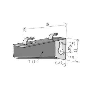 Consola 85x35mm electro-galvanizata suport pentru prindere canal cablu din sarma mesh 50mm - Img 2