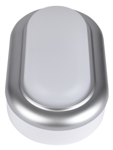 Corp ilum.LED din mat .plastic cu ramă argintie, oval - Img 1