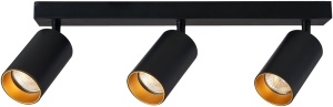 Corp ilum. spot reglabil pt. tavan, negru, reflector auriu