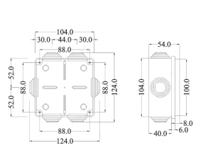 Doza aplicata patrata 100x100x50mm IP55 pentru distributie jonctiune ABS rezitenta UV - Img 2