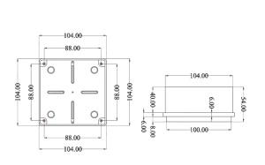 Doza aplicata patrata 100x100x50mm IP56 pentru distributie jonctiune ABS rezistenta UV fara presetupe margini netede - Img 2