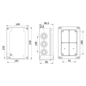 Doza de ramificatie aplicata ABS 210x140x90mm IP67 IK06 transparenta - Img 2