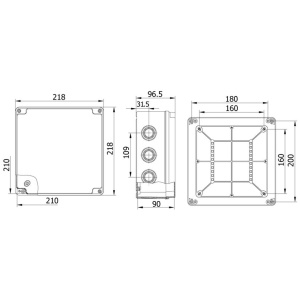 Doza de ramificatie aplicata ABS 210x210x90mm IP67 IK06 transparenta - Img 2
