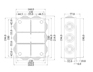 Doza distributie aplicata 190x140mm cu presetupe Elettrocanali IP55 - Img 2