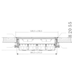 Doza incastrata in pardoseala 16 module IP30 IK10 compatibil aparataj modular TEM - Img 2
