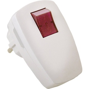 Fisa stecher alb unghiular cu intrerupator iluminat 230V 16A max. 1,5 mm²