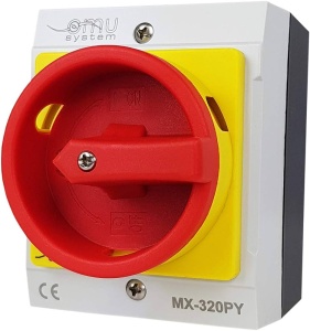 Intrerupator 20A 4kw 0-1 ON-OFF 3 poli 400V AC IP65 industrial aplicat casetat - Img 1
