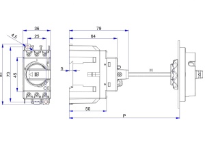 Intrerupator modular rotativ 3 poli 16A 0-1 ON-OFF IP20 montaj pe sina sau cu suruburi - Img 2