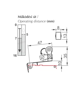 Limitator de cursa cu buton de limită 1NO+1NC comutator de poziție cu lamela cu rola IP40 - Img 2
