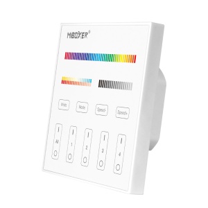 Mi-Light MiBoxer Group Control grup LED (zonă) telecomandă de perete T4 pentru culoare, temperatura culorii, modificare intensitate lumina DIMABIL + RGB+CCT