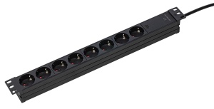 Prelungitor rack PDU 19" 8 prize schuko 45 grade 3 metri H05VV-F 3G1.5 230V 3500W IP20 - Img 2