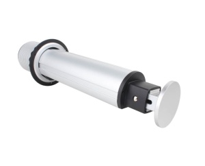 Priză schuko încastrabilă în blat de birou sau bucătărie, 3 posturi 220-240VAC 16A cablu 1.8m, pop-up cu indicator de prezenţă tensiune - Img 3