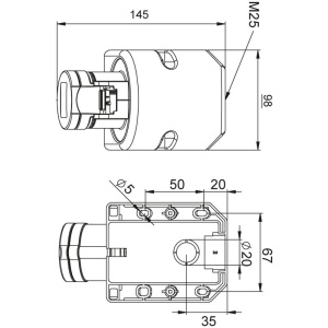 Priza trifazica aplicata 4 poli 16A 3P+E 6h CEE 380V IP44 - Img 2