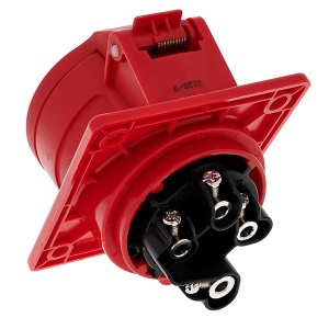 Priza trifazica incastrabila oblica 4 poli 32A 3P+E 6h CEE 380V IP44 - Img 3