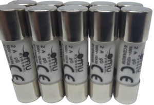 Set 10 sigurante 10x38 2A fuzibile cilindrice ceramica 500V AC gG - Img 1