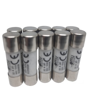 Set 10 sigurante 10x38 32A fuzibile cilindrice ceramica 500V AC gG - Img 1