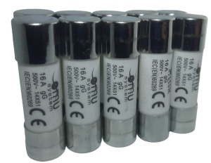 Set 10 sigurante 14x51 16A fuzibile cilindrice ceramica 500V AC gLgG