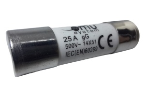 Set 10 sigurante fuzibile cilindrice ceramica 14x51 25A 500V AC gG - Img 2