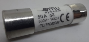 Set 10 sigurante fuzibile cilindrice ceramica 14x51 50A 500V AC gG - Img 2