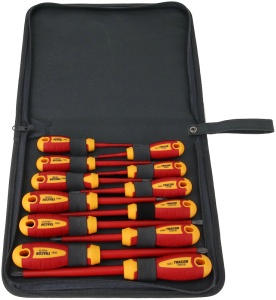 Set de 12 şurbelniţe izolate la 1000 V, CrV, în suport